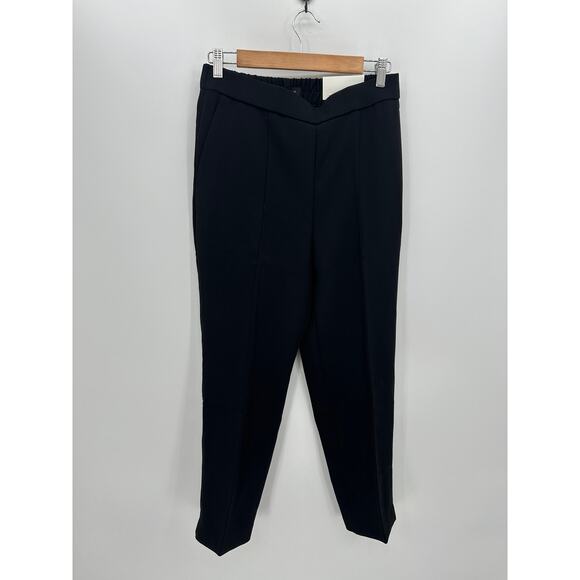 Ann Taylor The Easy Ankle Pants Women Small Black Pleated Stretch Waist Career - Picture 1 of 10